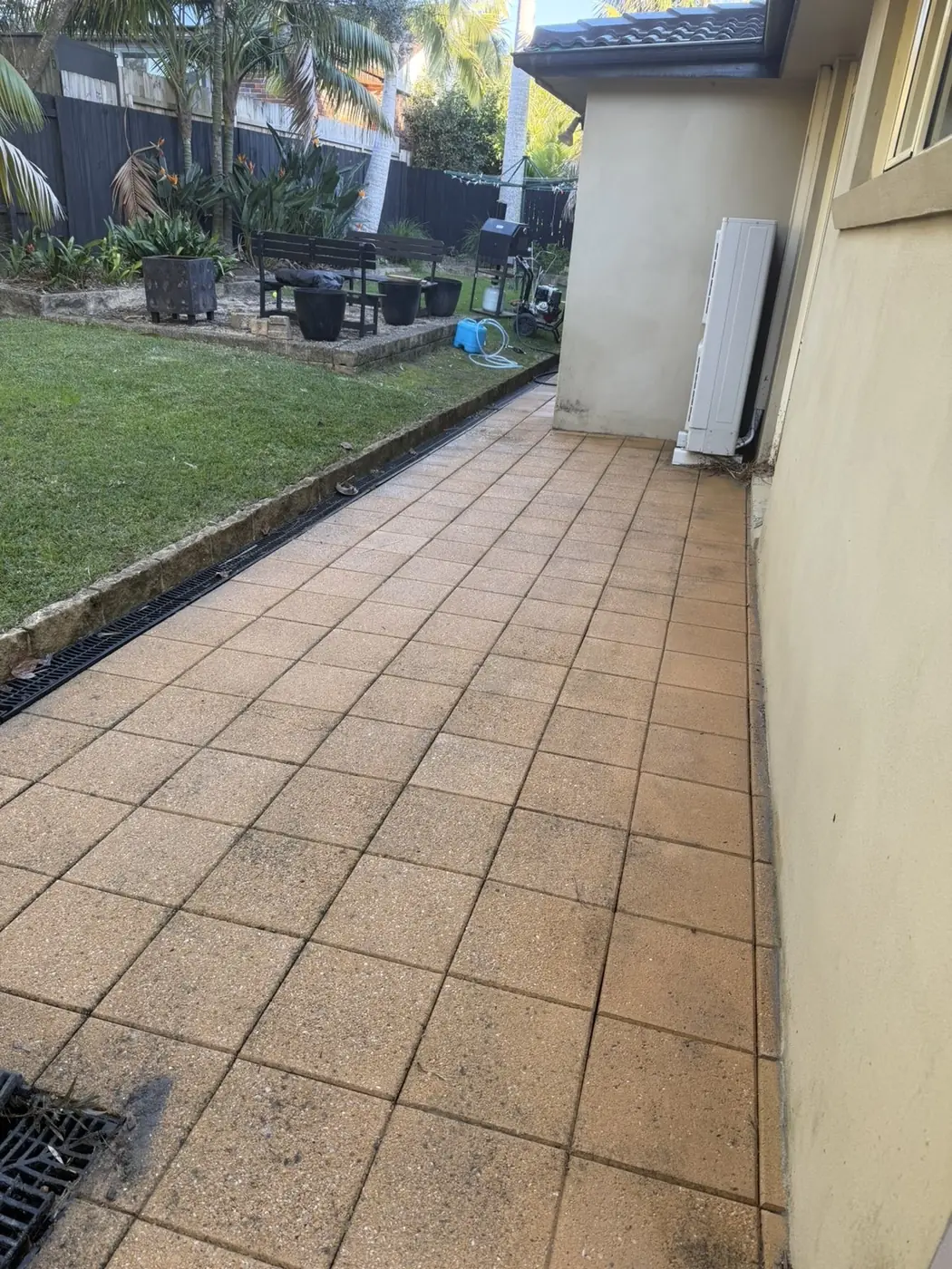 Same terracotta paver patio bright and clean after paver cleaning