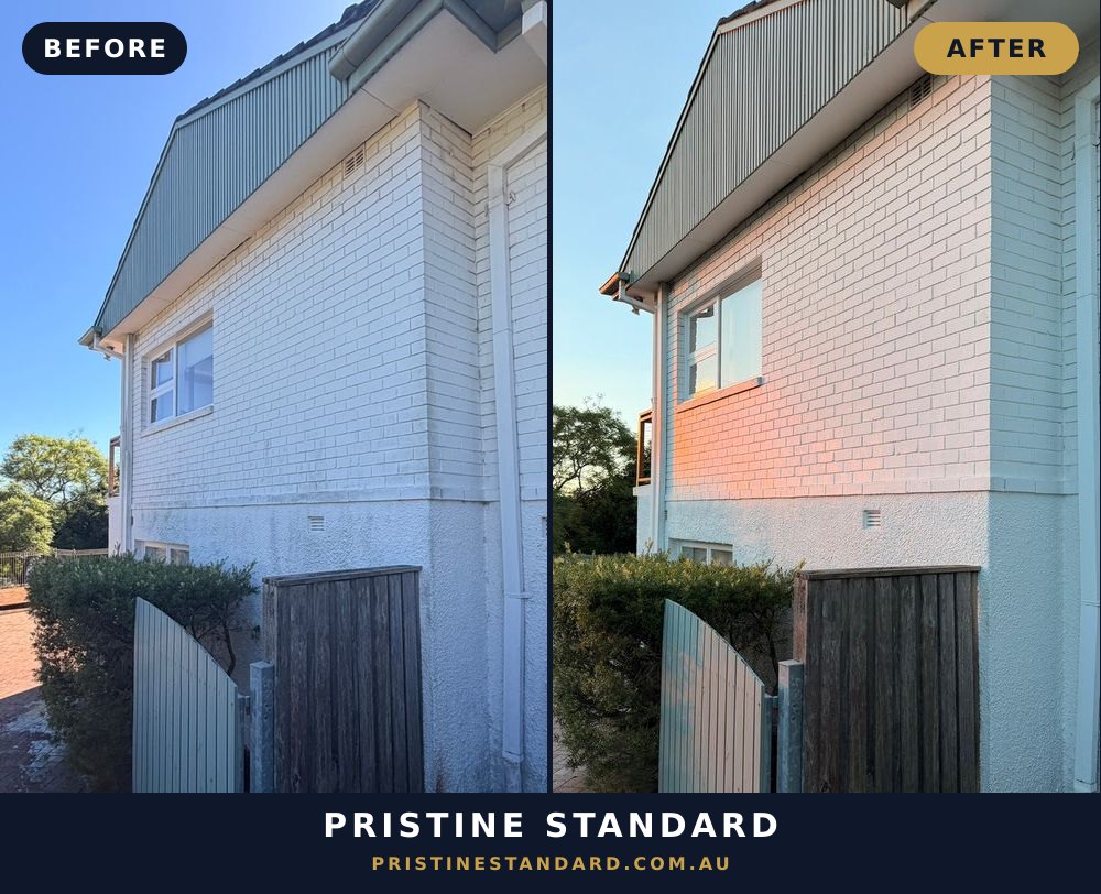 House Wash before and after, Pristine Standard exterior cleaning, Northern Beaches Sydney